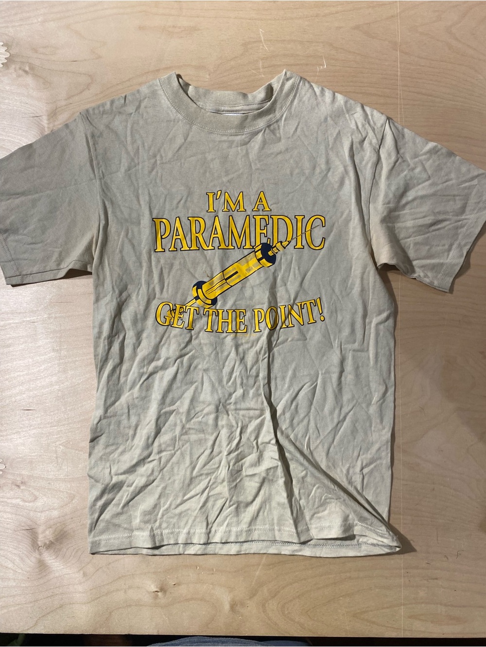 Anvil tag I'm a Paramedic "Get the Point" Graphic Tee - Beige/Yellow Medium (BR)